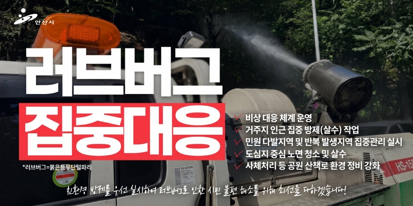안산시, 러브버그 친환경 방제 총력 대응으로 시민불편 최소화